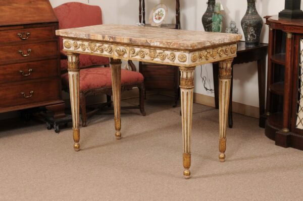 Late 18th Century Italian Painted and Parcel Gilt Neoclassical Console with Veneered Marble Top, ca. 1790 - Image 15