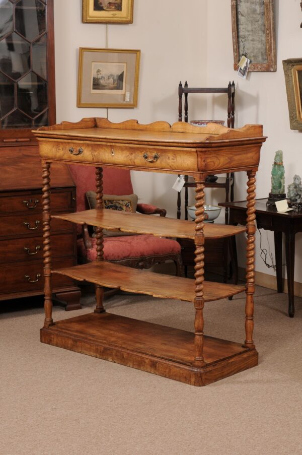 Early 19th Century French Elm Etagere with Drawer - Image 14
