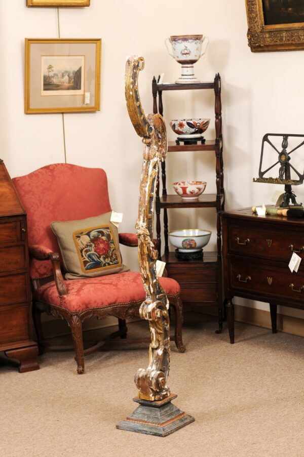 Large Architectural Giltwood Element, 19th Century Continental , on custom Floor Stand - Image 13