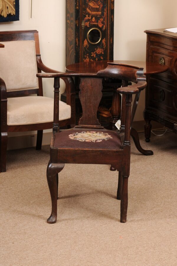 18th Century English Oak Corner Chair with Slip Seat - Image 13