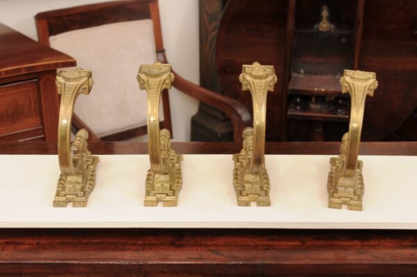 Set of 4 19th Century French Louis XVI Style Gilt Bronze Curtain Tie Backs - Image 13