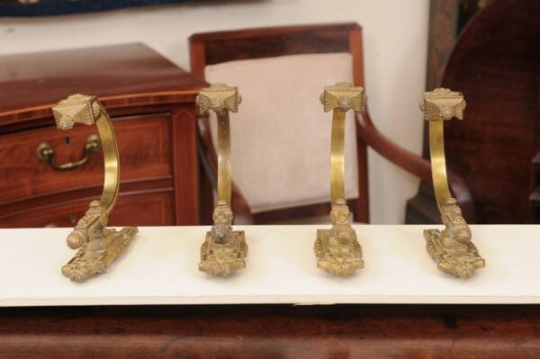 Set of 4 19th Century French Louis XVI Style Gilt Bronze Curtain Tie Backs - Image 16