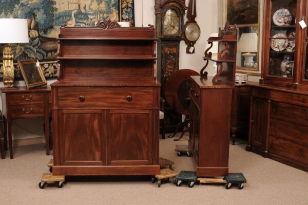 Pair of English 19th Century Mahogany Chiffoniere Cabinets - Image 15