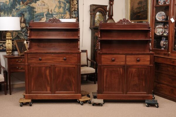 Pair of English 19th Century Mahogany Chiffoniere Cabinets - Image 16