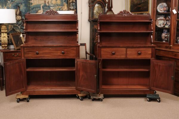 Pair of English 19th Century Mahogany Chiffoniere Cabinets - Image 17