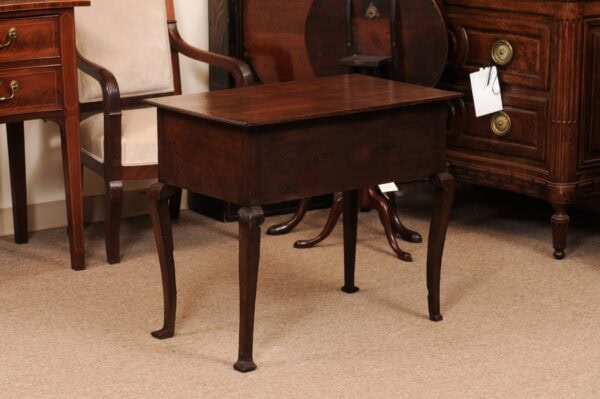 Mid 18th Century English Oak Lowboy with 3 Drawers & Pad Feet - Image 10