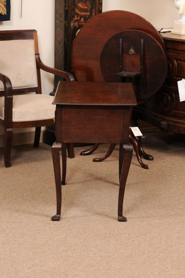 Mid 18th Century English Oak Lowboy with 3 Drawers & Pad Feet - Image 11