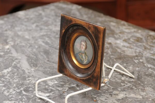 19th Century Miniature Portrait of Napolean in Wood Frame - Image 6