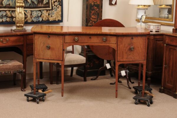 19th Century English Mahogany Sideboard with Crossbanding, String Inlay & Spade Feet - Image 13