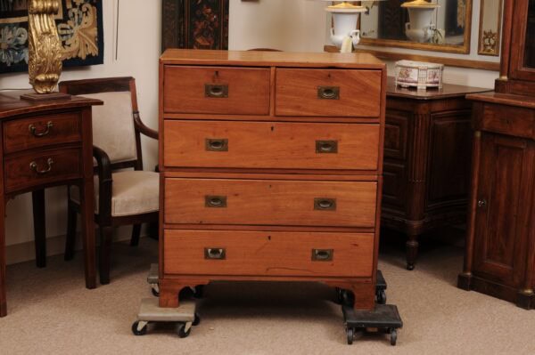 English 19th Century Faded Mahogany Campaign Chest - Image 13