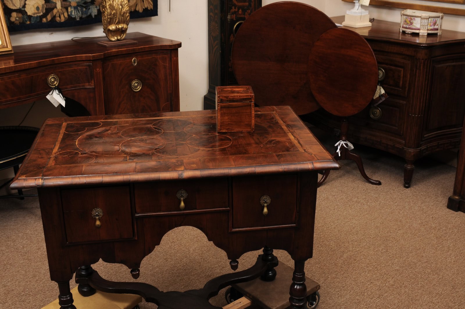 18th Century English Tea Caddy with Marquetry Inlay - Image 9