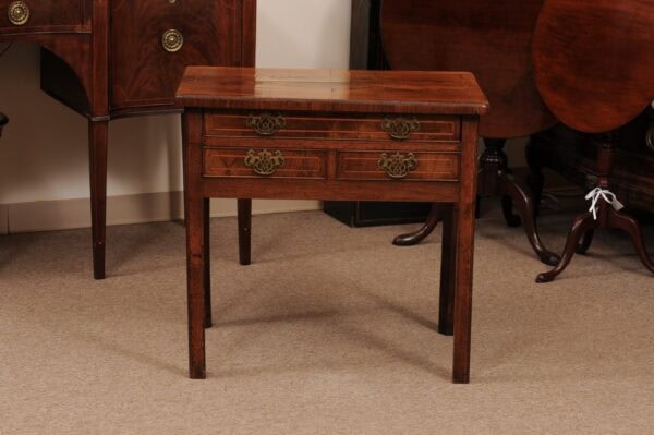 18th Century English Walnut Lowboy with 3 Drawers & Crossbanding - Image 15