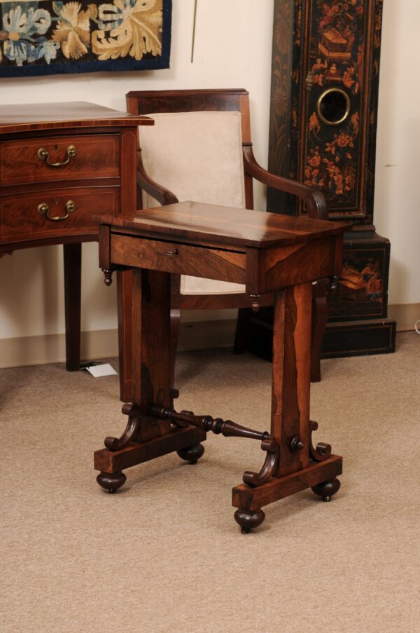 19th Century English Rosewood Work Table with Drawer, ca. 1840 - Image 14