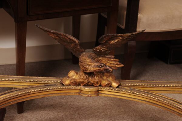 19th Century Italian Neoclassical Marble Top Giltwood Console Table with Carved Frieze, Fluted Legs and Eagle Detail - Image 15