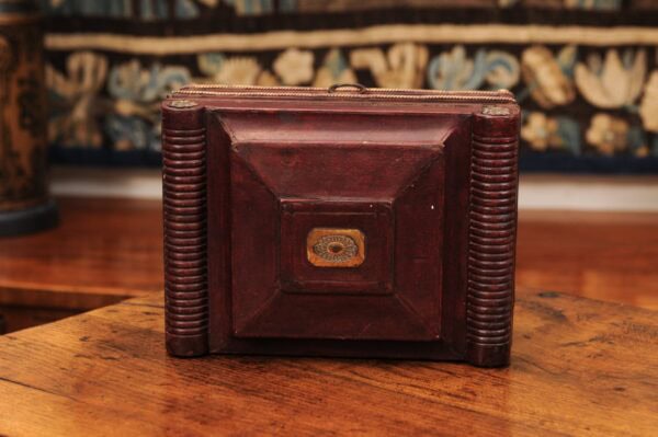 19th Century Regency Red Leather & Brass Mounted Work Box - Image 14