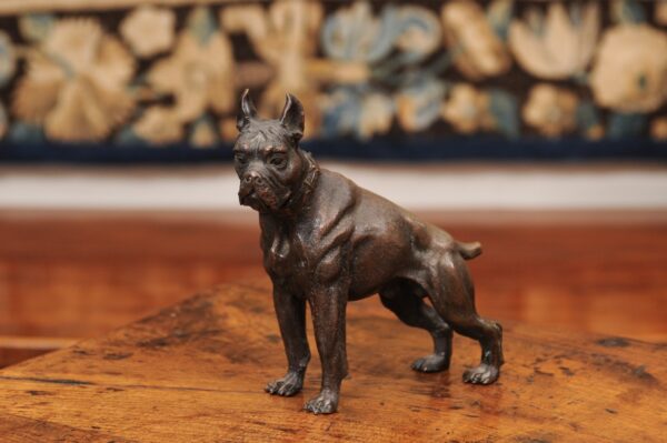 Small Bronze Bull Dog Statue - Image 3