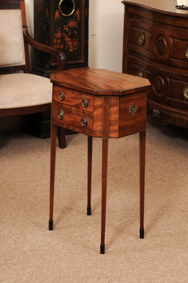 English Sheraton Mahogany Work Table with Octagonal Lift Top & Drawer, ca. 1800 - Image 13
