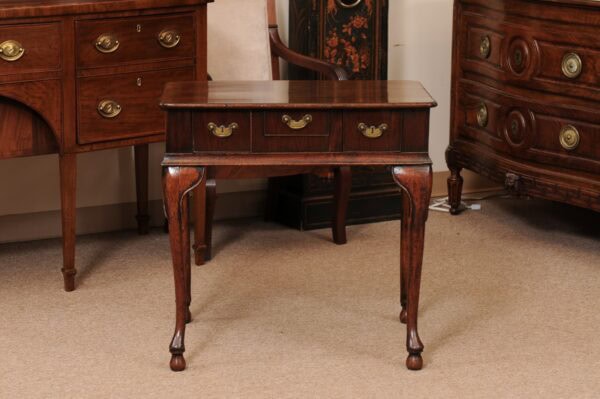 18th Century English Walnut Lowboy with 3 Drawers & Cabriole Legs - Image 13