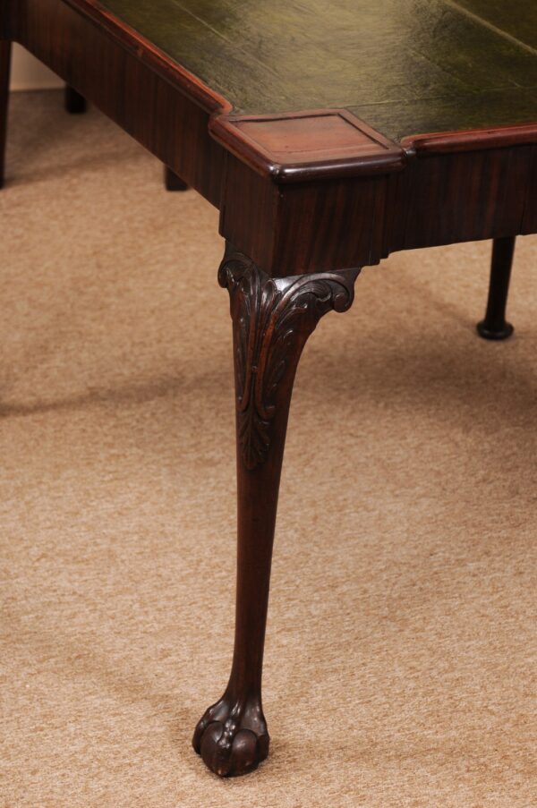18th Century English George III Mahogany Flip Top Concertino Action Game Table with Leather Top & Chip Pockets - Image 14