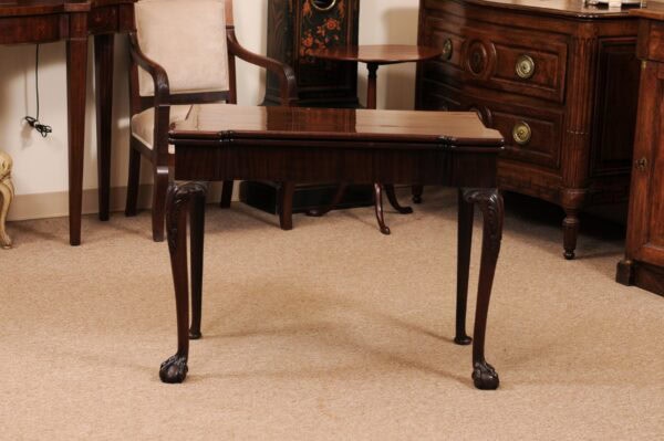 18th Century English George III Mahogany Flip Top Concertino Action Game Table with Leather Top & Chip Pockets - Image 16
