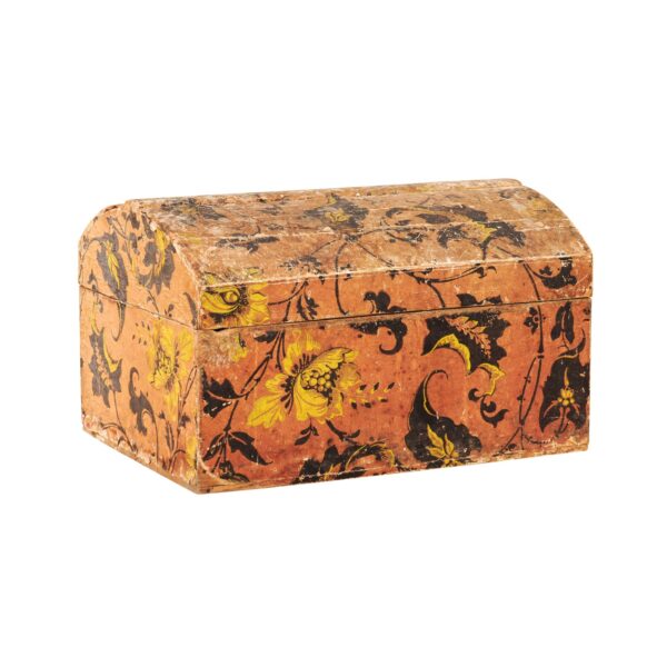 Large 18th Century South France Marriage Box, Pink with Yellow & Black Flowers - Image 14