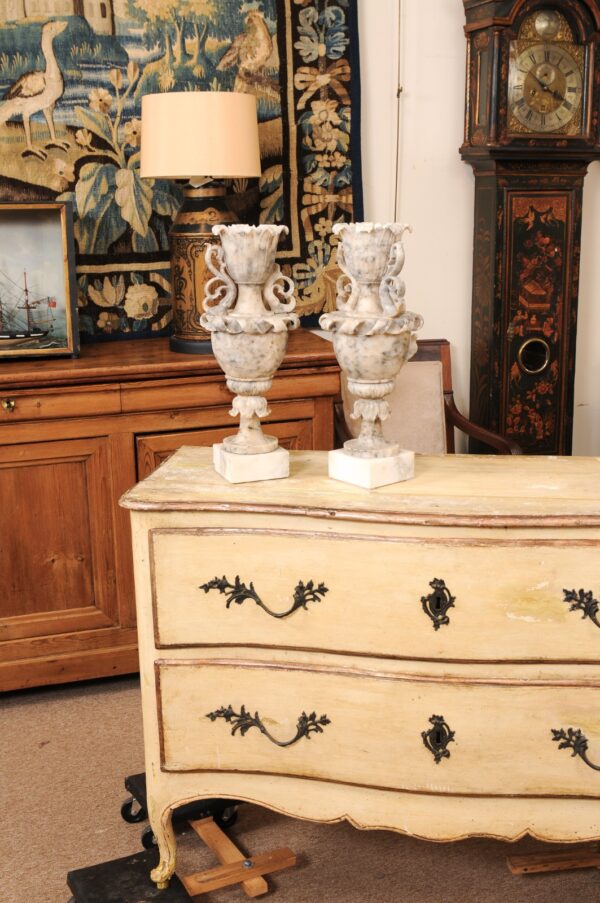 Pair of Tall Carved Marble Coupes / Cassolettes , France ca. 1890 - Image 16