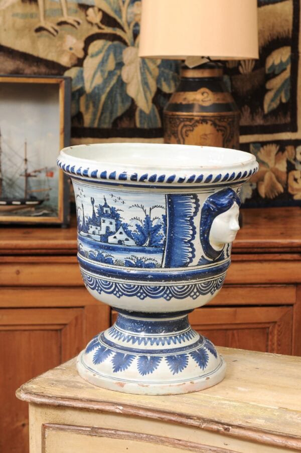 Large 18th Century Delft Blue & White Jardiniere / Planter - Image 13