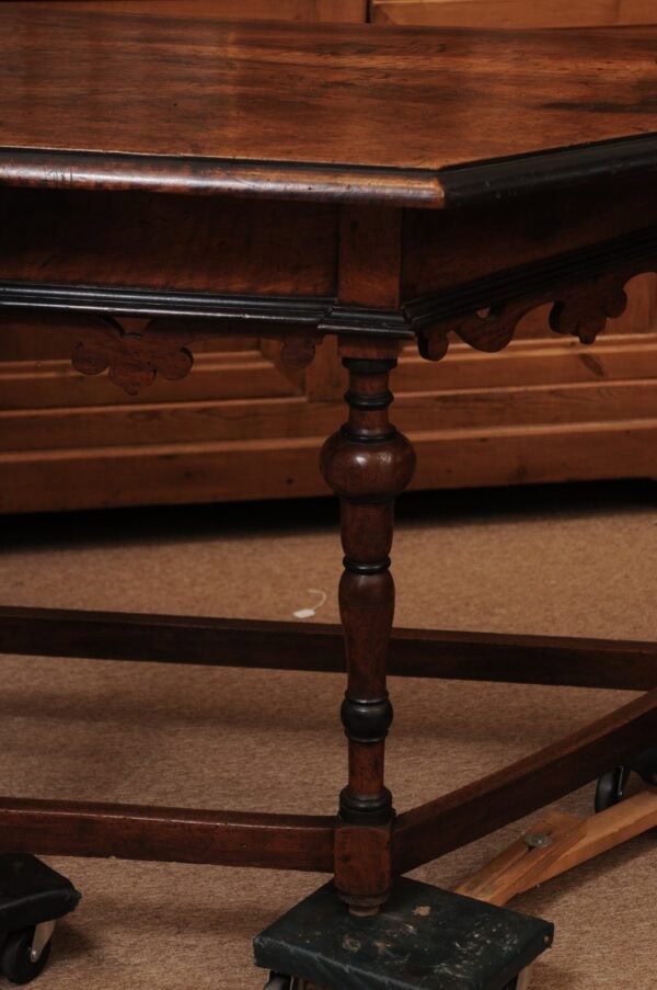 Pair of Large Late 17th Century Italian Baroque Console Tables in Walnut with Turned Legs & Ebonized Detail - Image 14