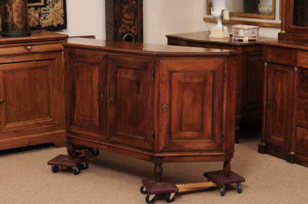 Late 18th Century Italian Walnut Credenza with Canted Sides & 4 Doors - Image 12