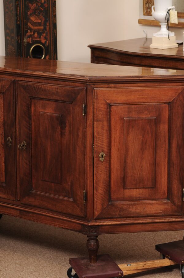 Late 18th Century Italian Walnut Credenza with Canted Sides & 4 Doors - Image 13
