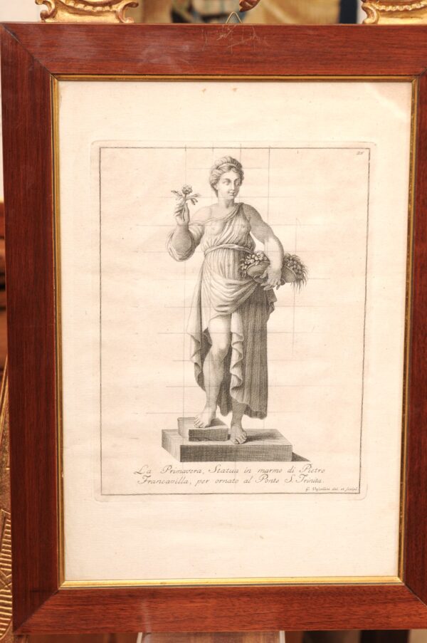 Set of 4 Framed Italian Engravings of The Four Seasons, Florence - Image 9
