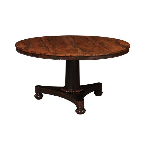 19th Century English Rosewood Center Table with Pedestal Base - Image 2