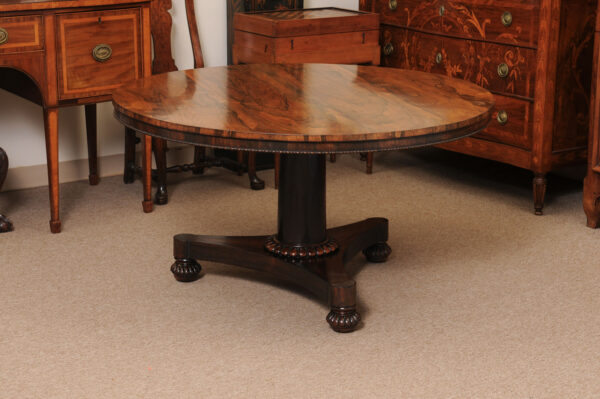 19th Century English Rosewood Center Table with Pedestal Base - Image 3