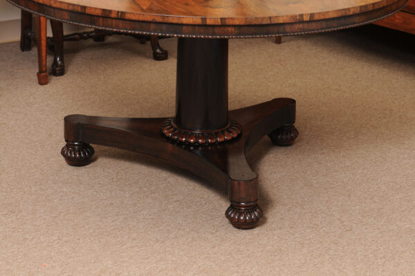 19th Century English Rosewood Center Table with Pedestal Base - Image 4