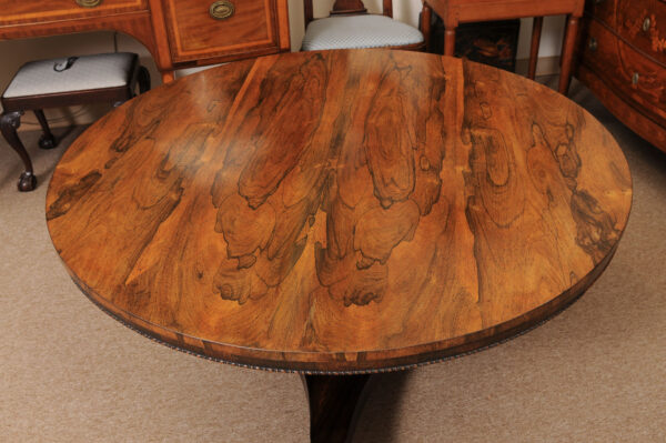 19th Century English Rosewood Center Table with Pedestal Base - Image 5
