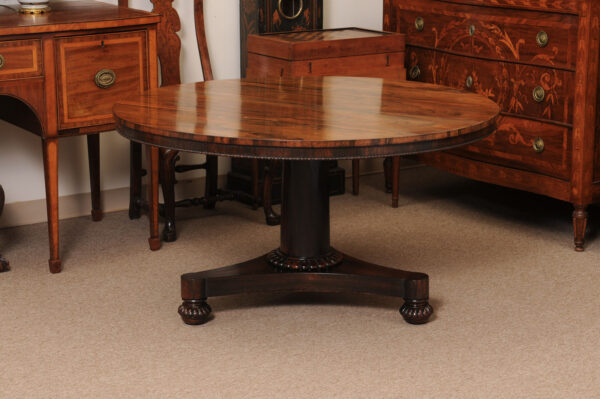 19th Century English Rosewood Center Table with Pedestal Base - Image 6