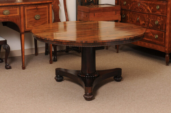 19th Century English Rosewood Center Table with Pedestal Base - Image 7