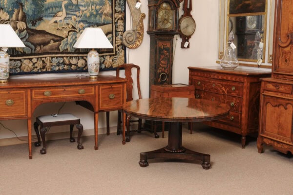 19th Century English Rosewood Center Table with Pedestal Base - Image 8