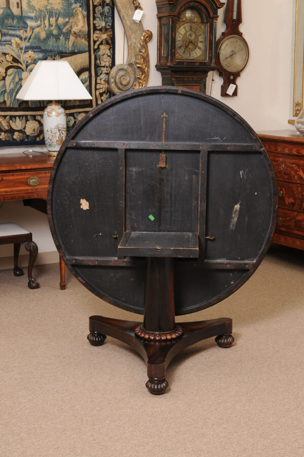 19th Century English Rosewood Center Table with Pedestal Base - Image 11