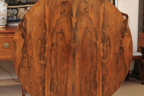 19th Century English Rosewood Center Table with Pedestal Base - Image 14