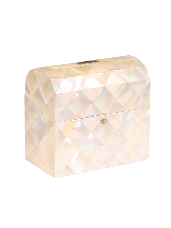 Mother of Pearl Box with Bottles Inside, England ca. 1900