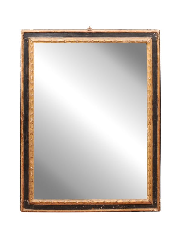 Late 17th Century Italian Gilt & Ebonized Painted Rectangular Mirror, Tuscany