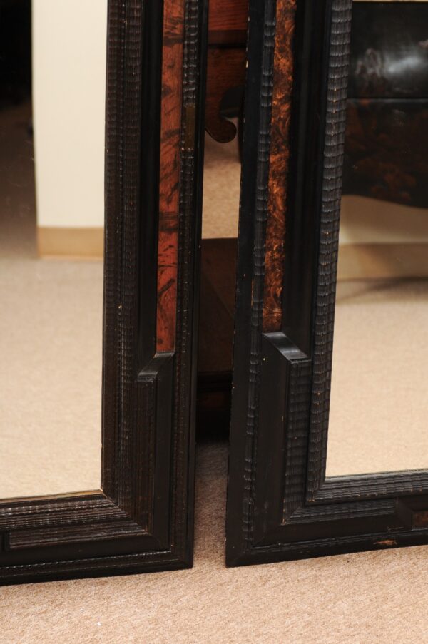 Matched Pair of Italian Ebonized and Faux Tortoiseshell Mirrors, ca. 1900 - Image 13