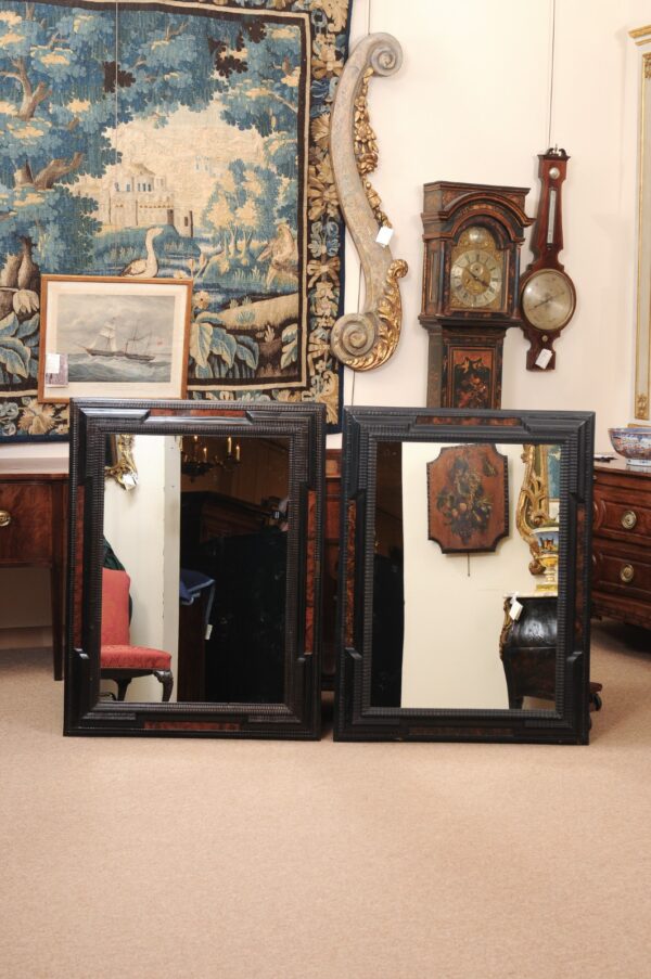 Matched Pair of Italian Ebonized and Faux Tortoiseshell Mirrors, ca. 1900 - Image 14