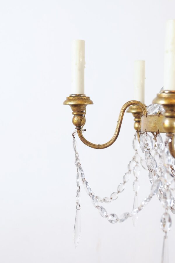 Pair of Crystal Gilt Tole Basket Chandeliers, 19th Century - Image 21