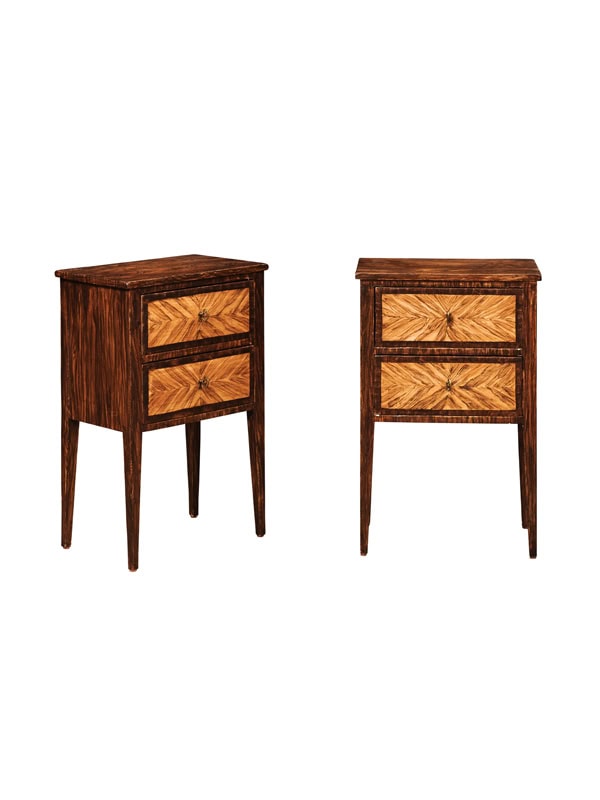 Pair of Painted Faux Bois Commodini, 20th Century