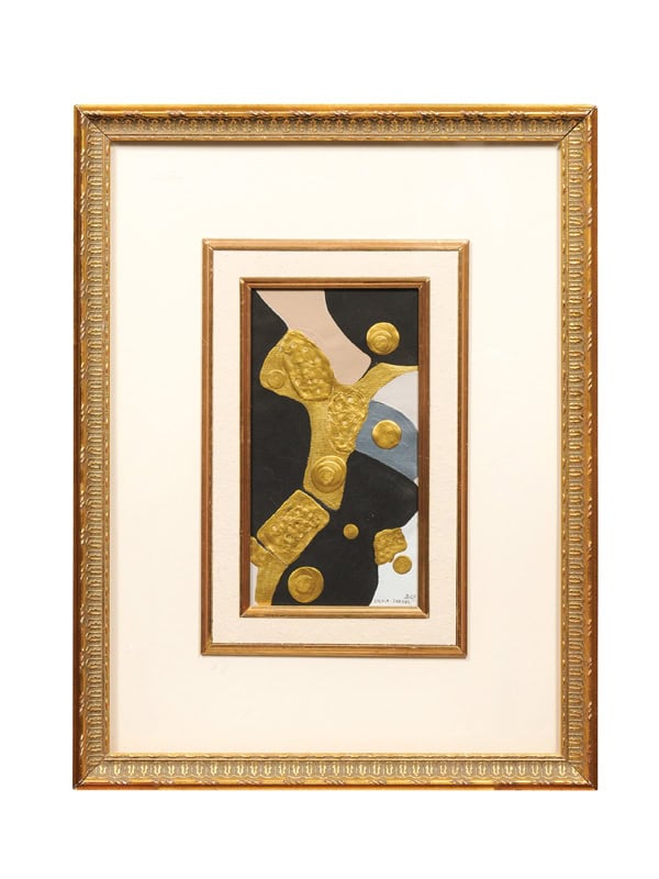 Giltwood Framed Oil on Canvas Abstract Painting