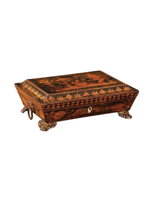 19th Century English Penwork Work Box