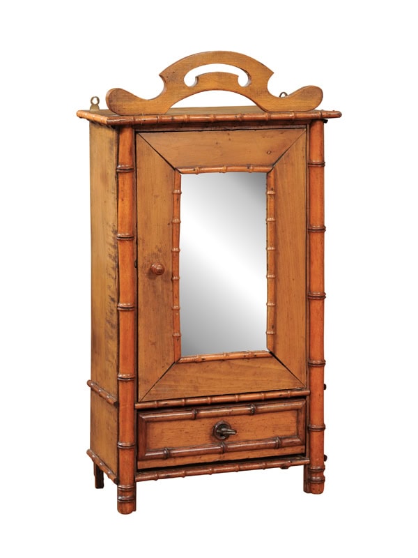 Vintage Apprentice Faux Bamboo Vitrine, England
