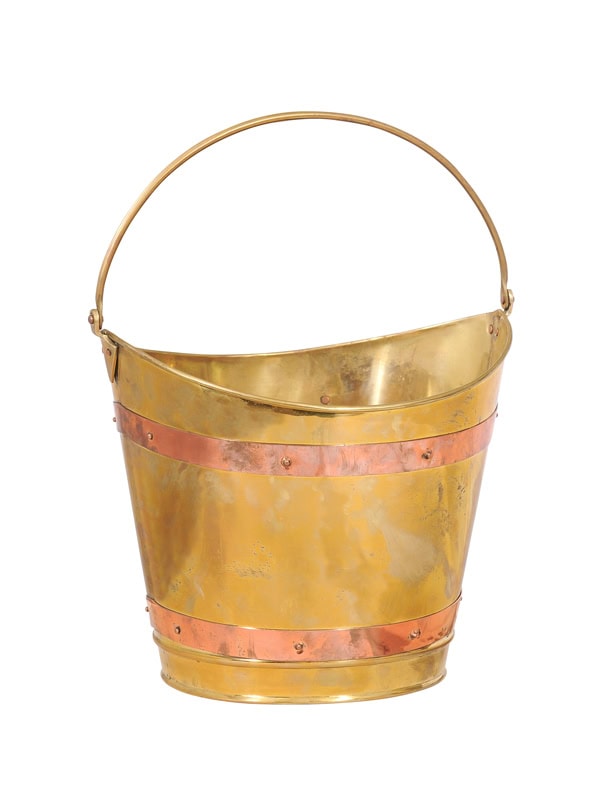 Brass & Copper Bucket with Handle ca. 1890
